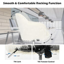 Faux Fur Swivel Office Chair Fluffy Vanity Chair Adjustable Chair HW67219YW