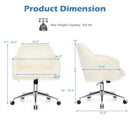 Faux Fur Swivel Office Chair Fluffy Vanity Chair Adjustable Chair HW67219YW