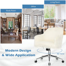 Faux Fur Swivel Office Chair Fluffy Vanity Chair Adjustable Chair HW67219YW
