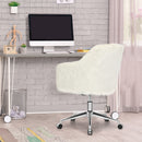Faux Fur Swivel Office Chair Fluffy Vanity Chair Adjustable Chair HW67219YW