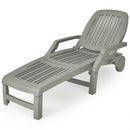 Lounge Chair Chaise Adjustable Recliner Weather Resistant Grey OP70717TU