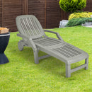 Lounge Chair Chaise Adjustable Recliner Weather Resistant Grey OP70717TU