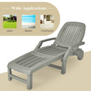 Lounge Chair Chaise Adjustable Recliner Weather Resistant Grey OP70717TU