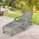 Lounge Chair Chaise Adjustable Recliner Weather Resistant Grey OP70717TU