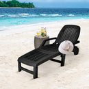 Lounge Chair Chaise Adjustable Recliner Weather Resistant Black OP70717BK