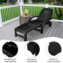 Lounge Chair Chaise Adjustable Recliner Weather Resistant Black OP70717BK
