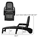 Lounge Chair Chaise Adjustable Recliner Weather Resistant Black OP70717BK