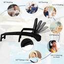 Lounge Chair Chaise Adjustable Recliner Weather Resistant Black OP70717BK