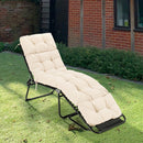 73" Lounge Chaise Cushion Padded Recliner Cushion Indoor Outdoor Beige HW67233BE