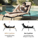 73" Lounge Chaise Cushion Padded Recliner Cushion Indoor Outdoor Beige HW67233BE