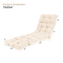 73" Lounge Chaise Cushion Padded Recliner Cushion Indoor Outdoor Beige HW67233BE