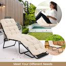 73" Lounge Chaise Cushion Padded Recliner Cushion Indoor Outdoor Beige HW67233BE