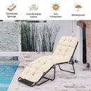 73" Lounge Chaise Cushion Padded Recliner Cushion Indoor Outdoor Beige HW67233BE