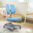 Kids Study Desk Chair Adjustable Height Depth w/Sit-Brake Casters Blue JV10036