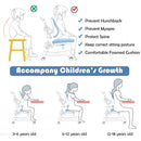 Kids Study Desk Chair Adjustable Height Depth w/Sit-Brake Casters Blue JV10036
