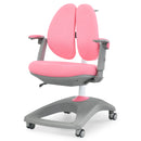 Kids Desk Study Chair Adjustable Height Depth w/ Sit-Brake Casters Pink HW67591PK