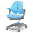 Kids Desk Study Chair Adjustable Height Depth w/ Sit-Brake Casters Blue HW67591BL