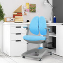 Kids Desk Study Chair Adjustable Height Depth w/ Sit-Brake Casters Blue HW67591BL