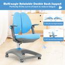Kids Desk Study Chair Adjustable Height Depth w/ Sit-Brake Casters Blue HW67591BL