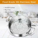 3-Tier Steamer Pot 304 Stainless Steel Steaming Cookware w/ Glass Lid KC52949