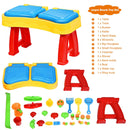 Honeyjoy 2 in 1 Kids Sand and Water Table Activity Play Table w/ Accessories TY579383