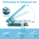 Kids Desk and Chair Set Height Adjustable w/Tilted Tabletop&Drawer Blue HW67623BL