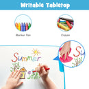 Kids Desk and Chair Set Height Adjustable w/Tilted Tabletop&Drawer Blue HW67623BL