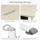 Adjustable Height Kids Drafting Table Study Desk&Chair w/Bookshelf Grey HW67588GR+HW67591GR