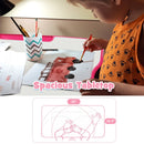 Kids Desk and Chair Set Height Adjustable w/Tilted Tabletop&Drawer Pink HW67623PI