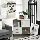 File Cabinet Mobile Lateral Printer Stand with Storage Shelves White CB10237WH