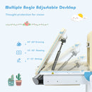 Adjustable Height Kids Study Desk Drafting Table w/Bookshelf&Hutch Blue HW67588BL