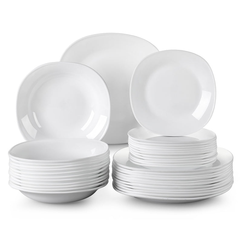 18/36-Piece Unbreakable Durable Opal Glass Tableware Dinner Set