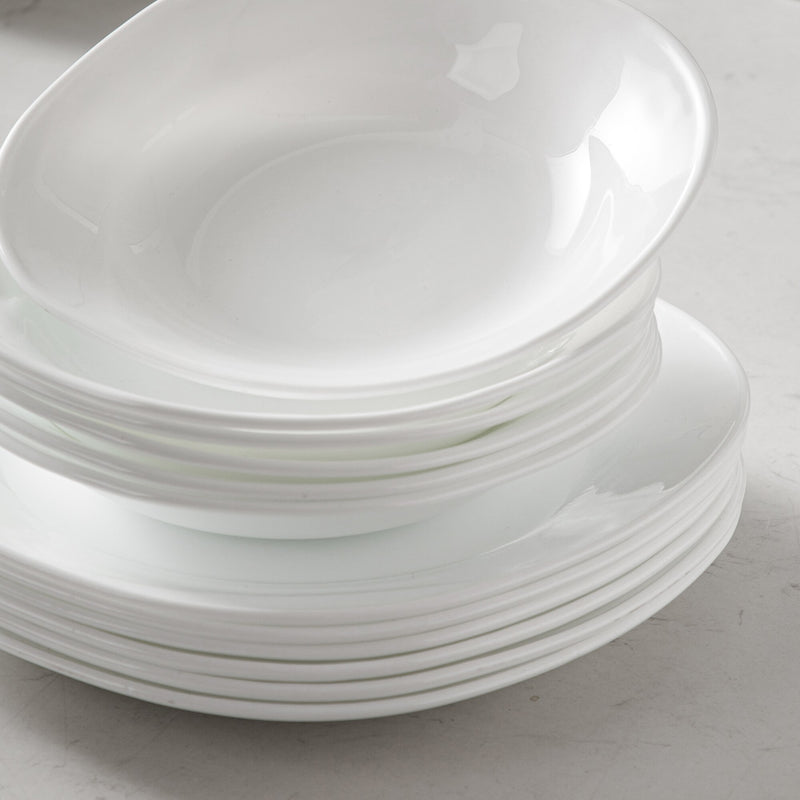 18/36-Piece Unbreakable Durable Opal Glass Tableware Dinner Set