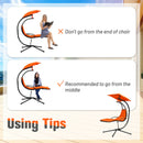 Hanging Hammock Chaise Lounge Chair with Canopy Cushion Orange