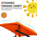 Hanging Hammock Chaise Lounge Chair with Canopy Cushion Orange