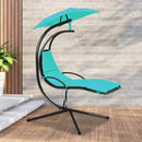 Hanging Hammock Chaise Lounge Chair with Canopy Cushion Turquoise
