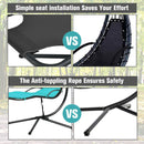 Hanging Hammock Chaise Lounge Chair with Canopy Cushion Turquoise