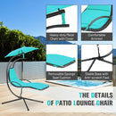 Hanging Hammock Chaise Lounge Chair with Canopy Cushion Turquoise