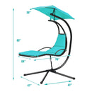 Hanging Hammock Chaise Lounge Chair with Canopy Cushion Turquoise