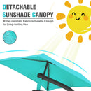 Hanging Hammock Chaise Lounge Chair with Canopy Cushion Turquoise