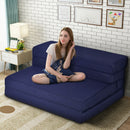Queen Size 4'' Quart -Fold Foam Folding Mattress Futon Sleepover Sofa Bed Guest