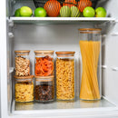 Glass Jars with Silicone Ring Bamboo lid,Set of 6 Glass Food Storage