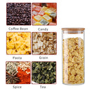 Glass Jars with Silicone Ring Bamboo lid,Set of 6 Glass Food Storage