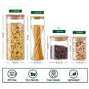 Glass Jars with Silicone Ring Bamboo lid,Set of 6 Glass Food Storage