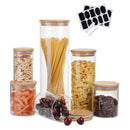 Glass Jars with Silicone Ring Bamboo lid,Set of 6 Glass Food Storage