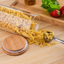 Glass Jars with Silicone Ring Bamboo lid,Set of 6 Glass Food Storage