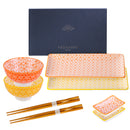 Japanese Style Porcelain Sushi Set with Gift Box