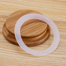 3PCS Glass Jar Set with Silicon Ring Bamboo Lid,Air Tight Clear Glass