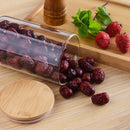 3PCS Glass Jar Set with Silicon Ring Bamboo Lid,Air Tight Clear Glass