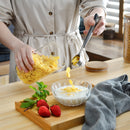3PCS Glass Jar Set with Silicon Ring Bamboo Lid,Air Tight Clear Glass